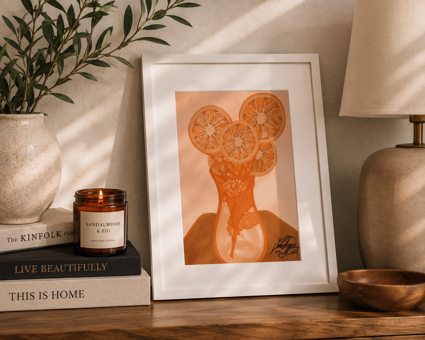 Citrus Bloom Matted Print
