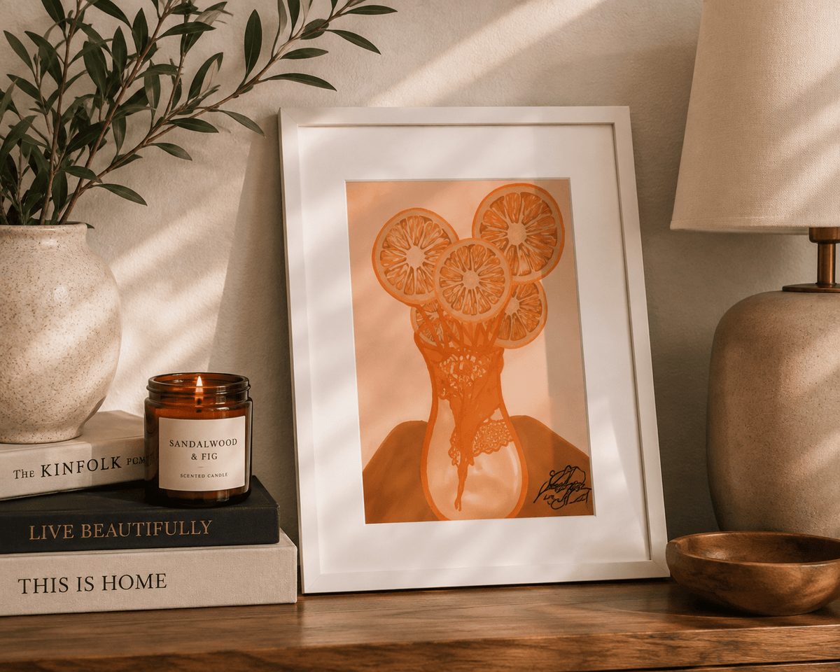 Citrus Bloom Matted Print - KolorsDesigns