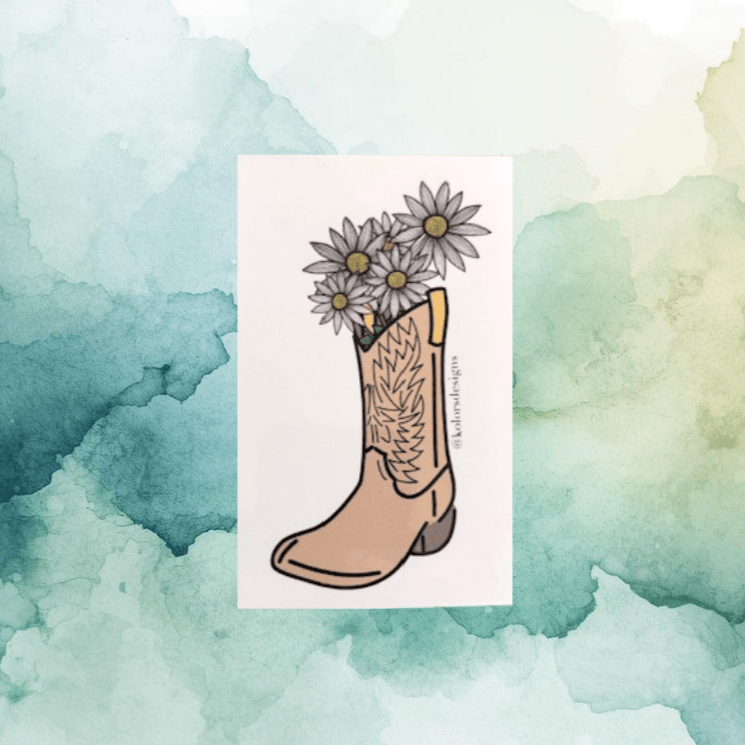 Flower in Boots Small Art Print - KolorsDesigns