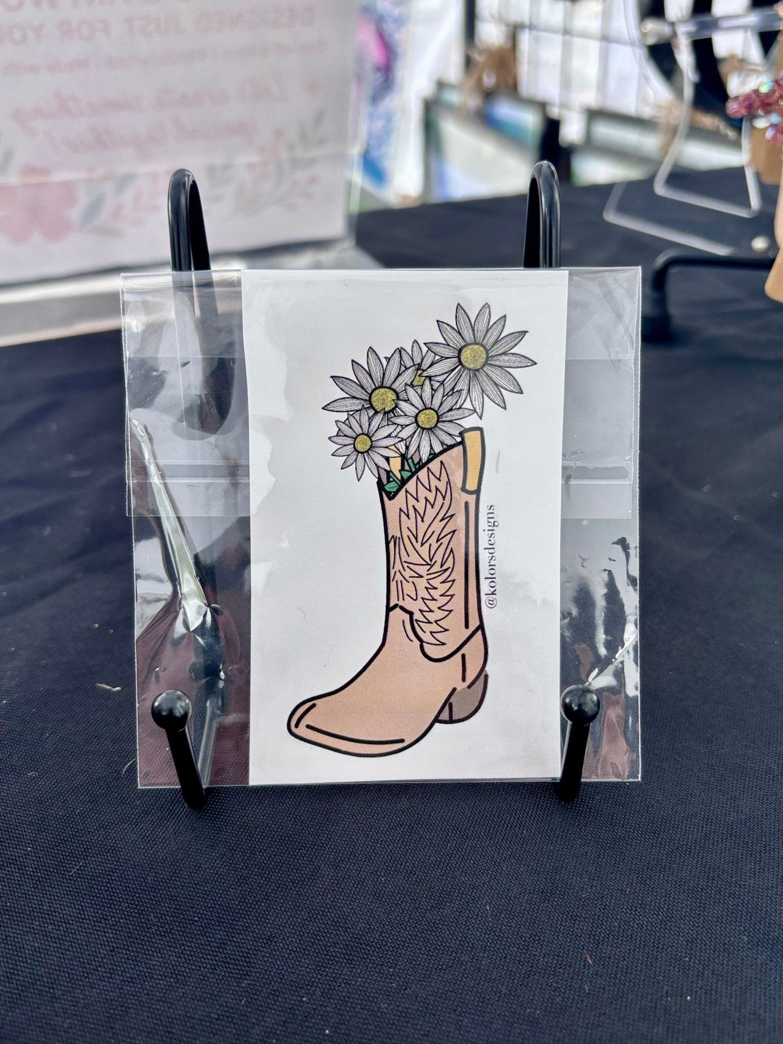Flower in Boots Small Art Print - KolorsDesigns