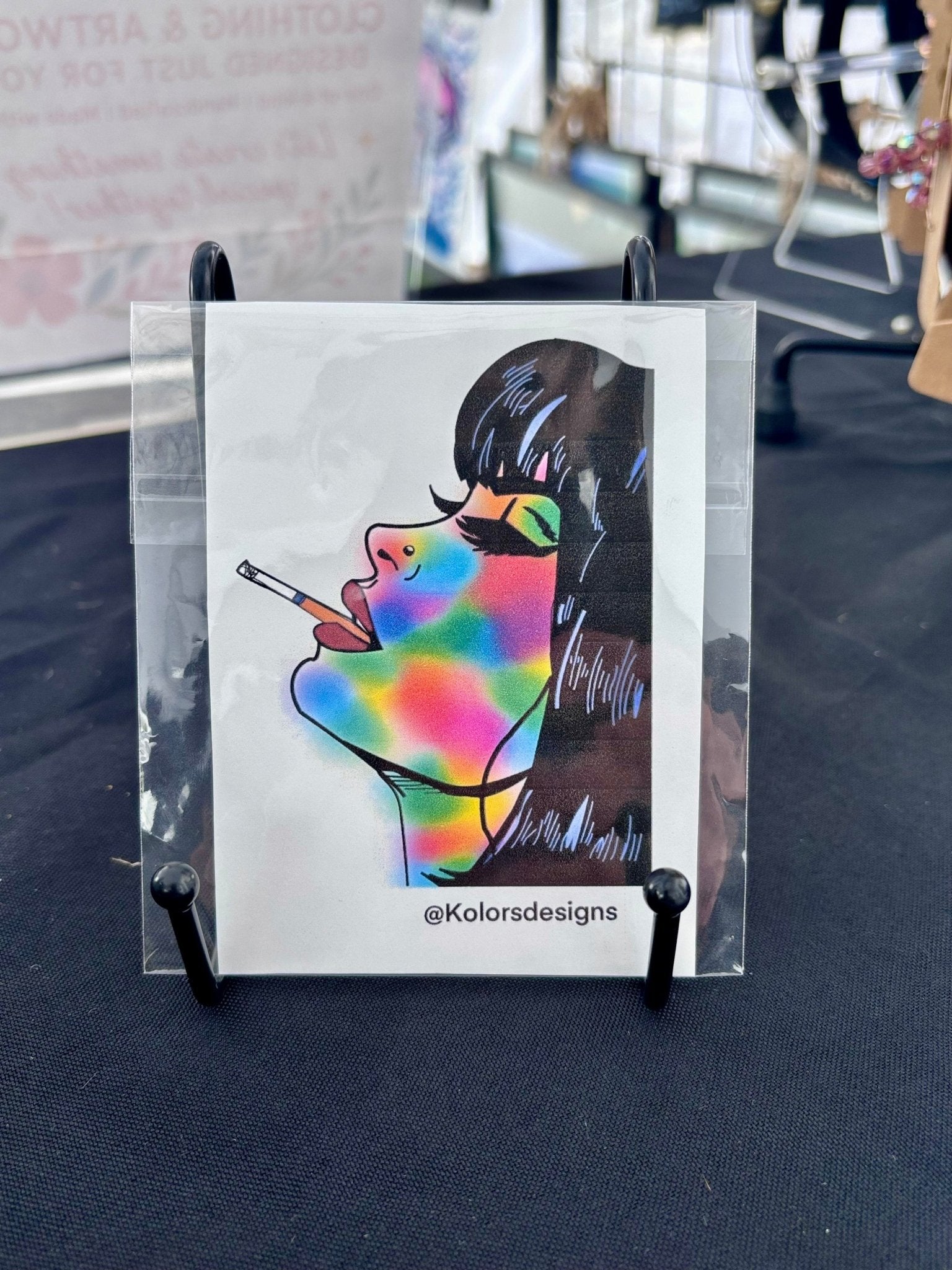 Graffiti Smoking Girl Small Art Print - KolorsDesigns
