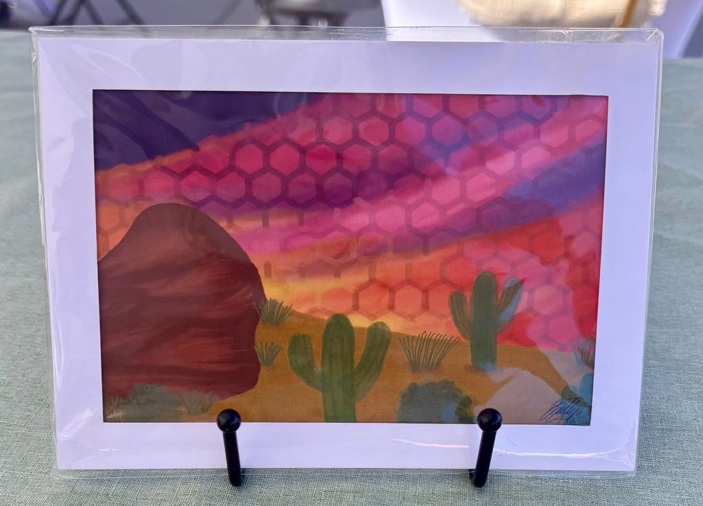 Honeycomb Sunset Matte Print - KolorsDesigns