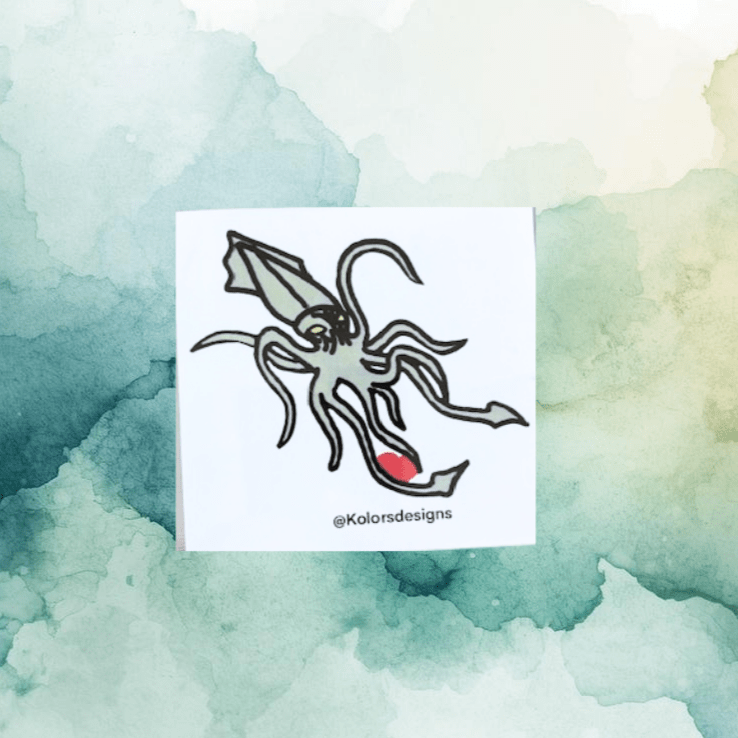 Kraken Heart Small Art Print - KolorsDesigns