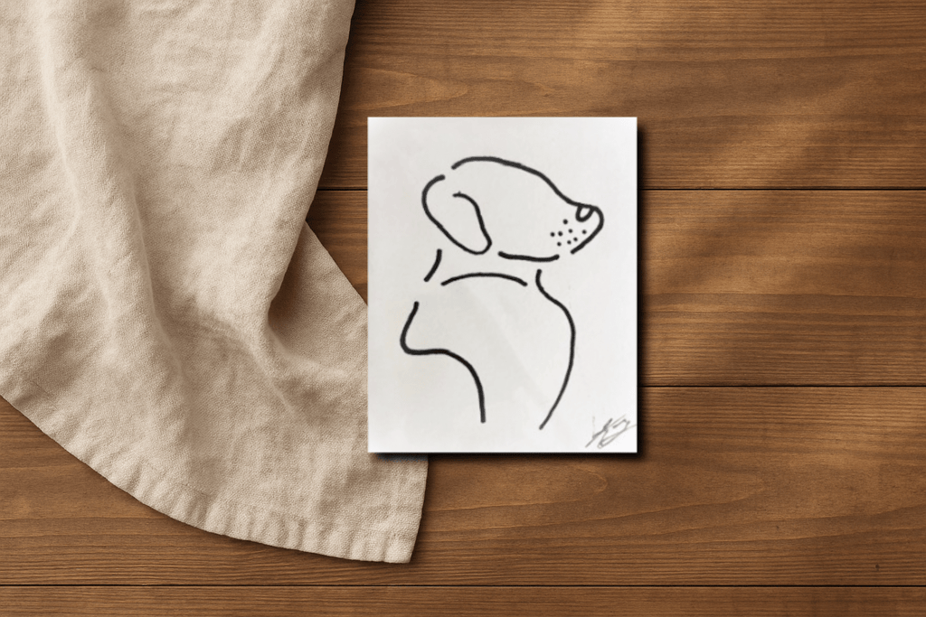 Minimal Line Dog Art Print - KolorsDesigns