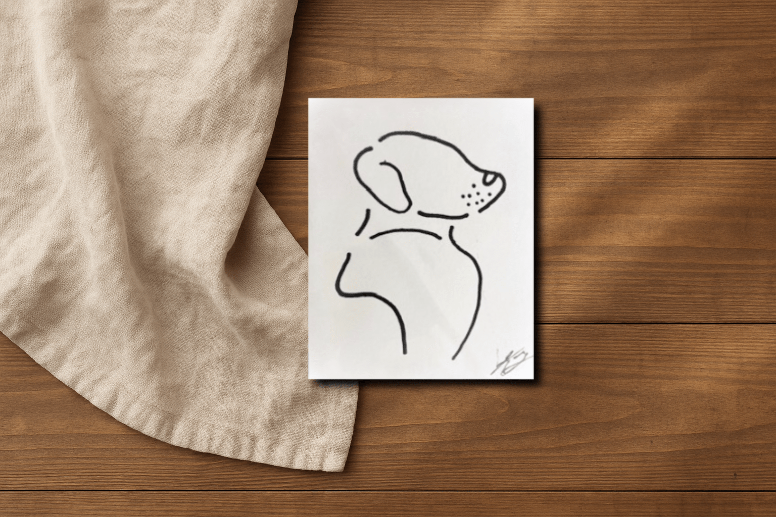 Minimal Line Dog Art Print - KolorsDesigns