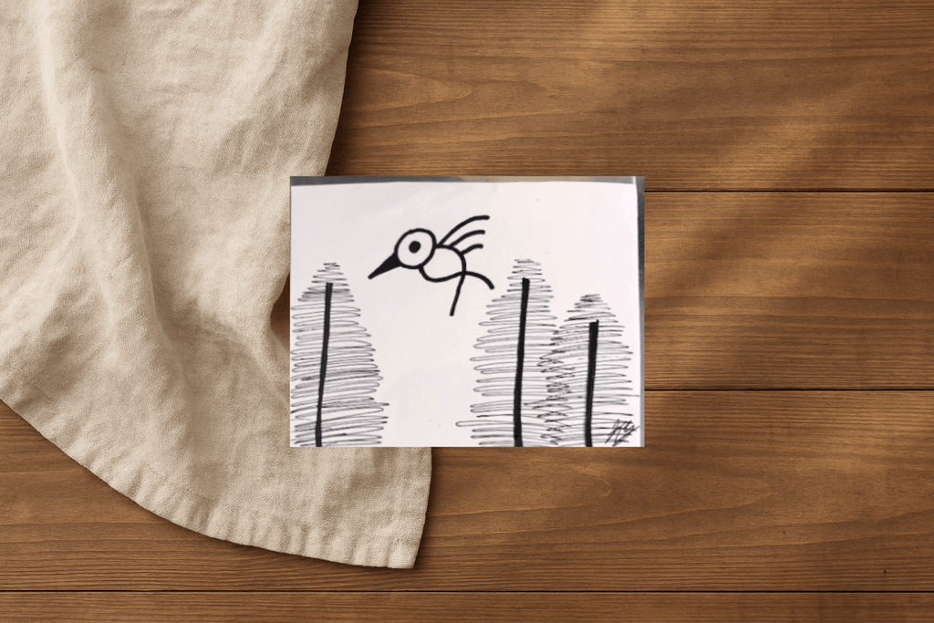 Minimalist Hummingbird Line Art Print - KolorsDesigns