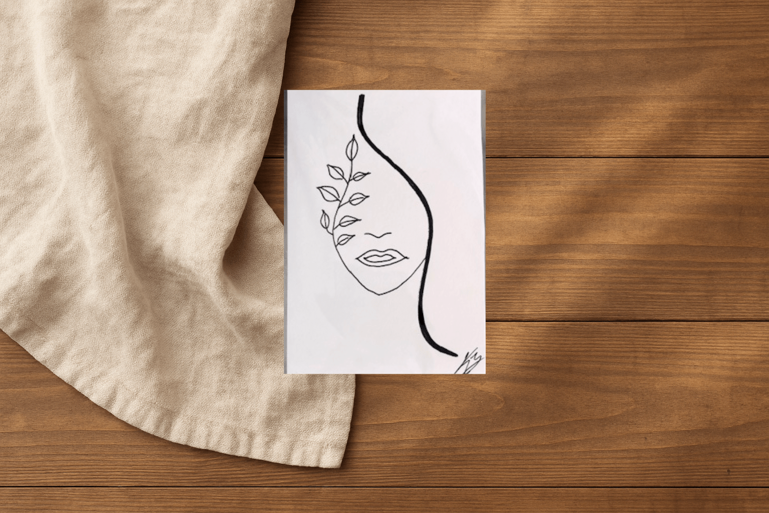 Minimalist Plant Woman Line Art - KolorsDesigns