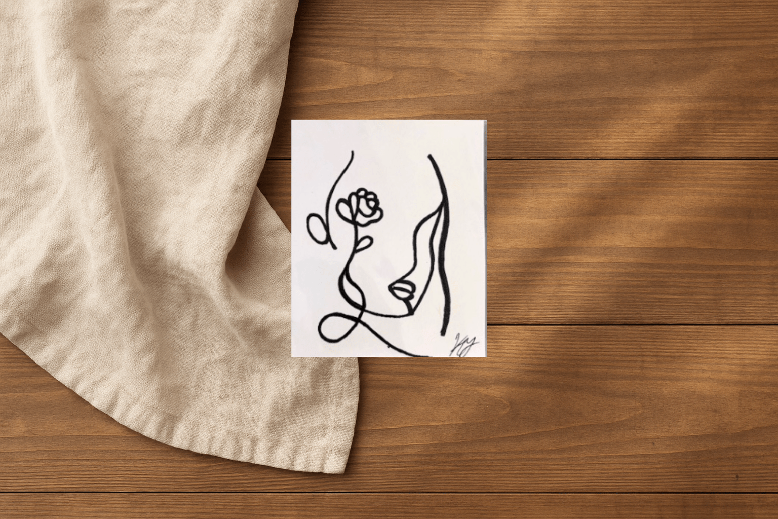 Minimalist Rose Woman Line Art - KolorsDesigns