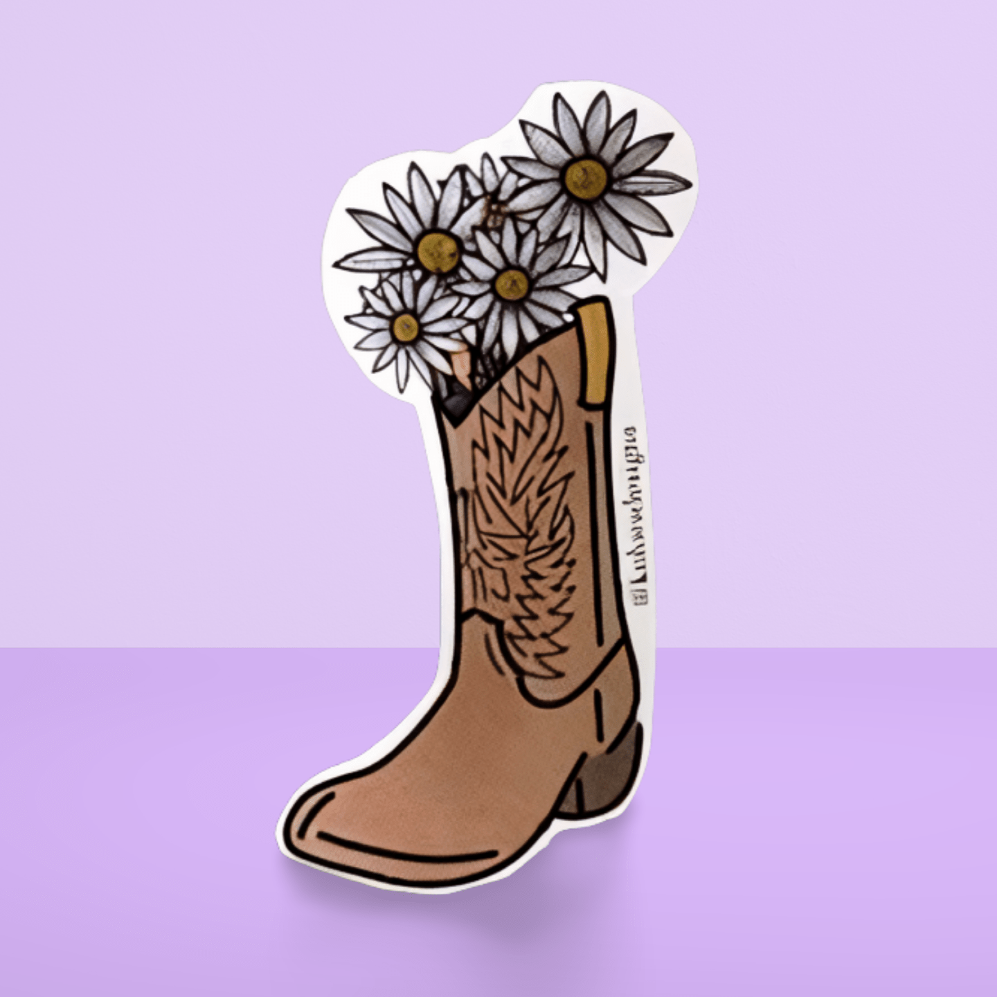 Small Boot Flower Sticker - KolorsDesigns