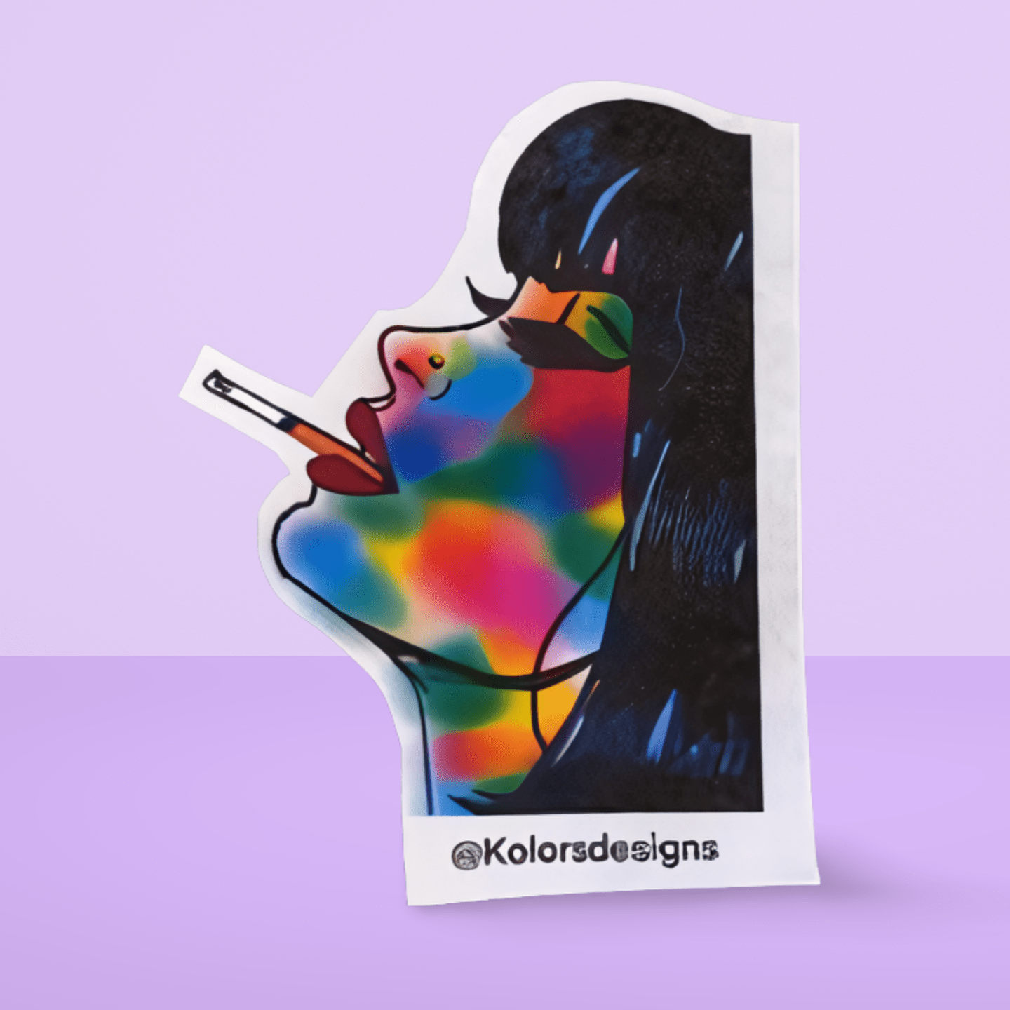 Small Graffiti Woman Sticker - KolorsDesigns