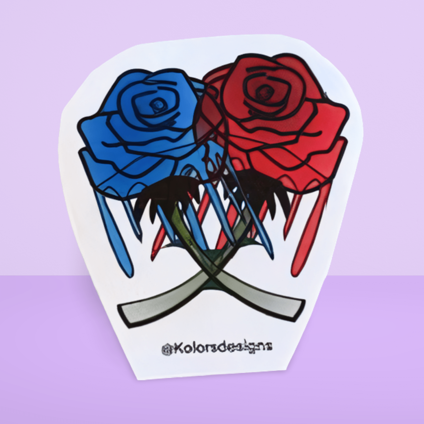 Small Rose Art Sticker - KolorsDesigns