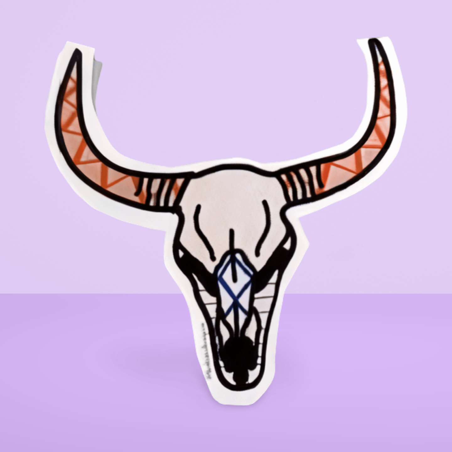 Small Western Bull Sticker - KolorsDesigns