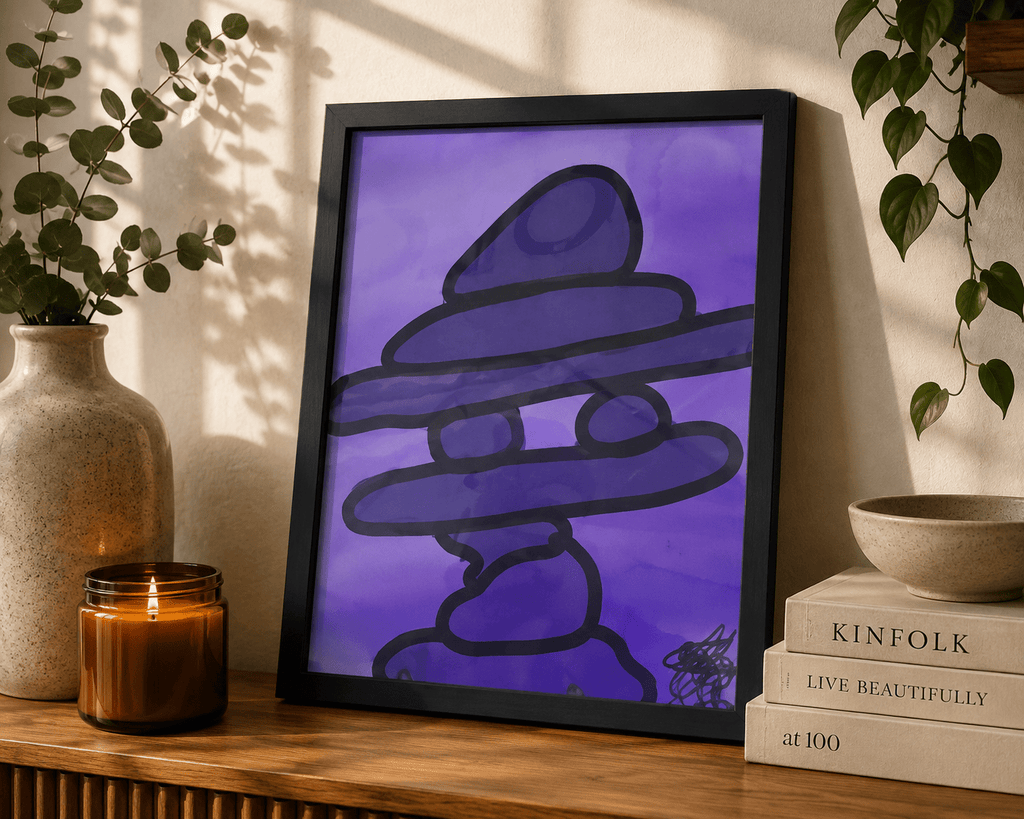 Stacked Stillness Framed Print - KolorsDesigns