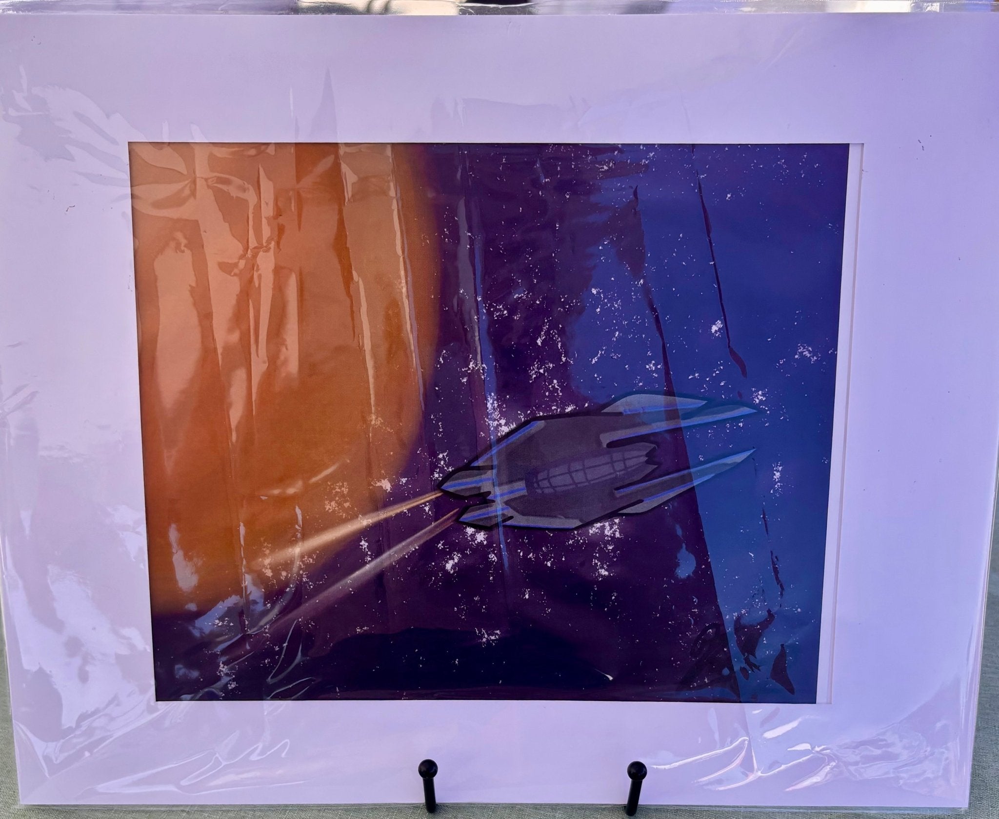 Starlight Escape Retro Sci - Fi Spacecraft Matte Art Print - KolorsDesigns