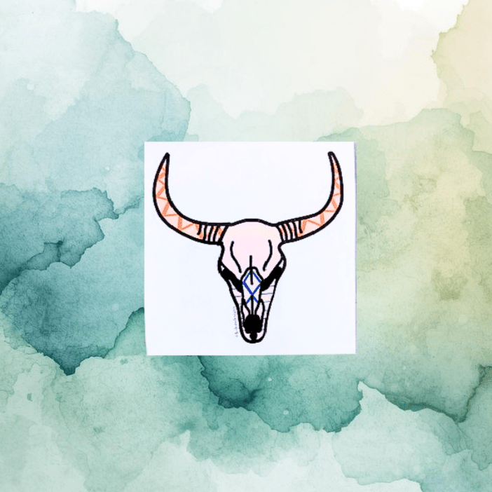 Western Bull Small Art Print - KolorsDesigns